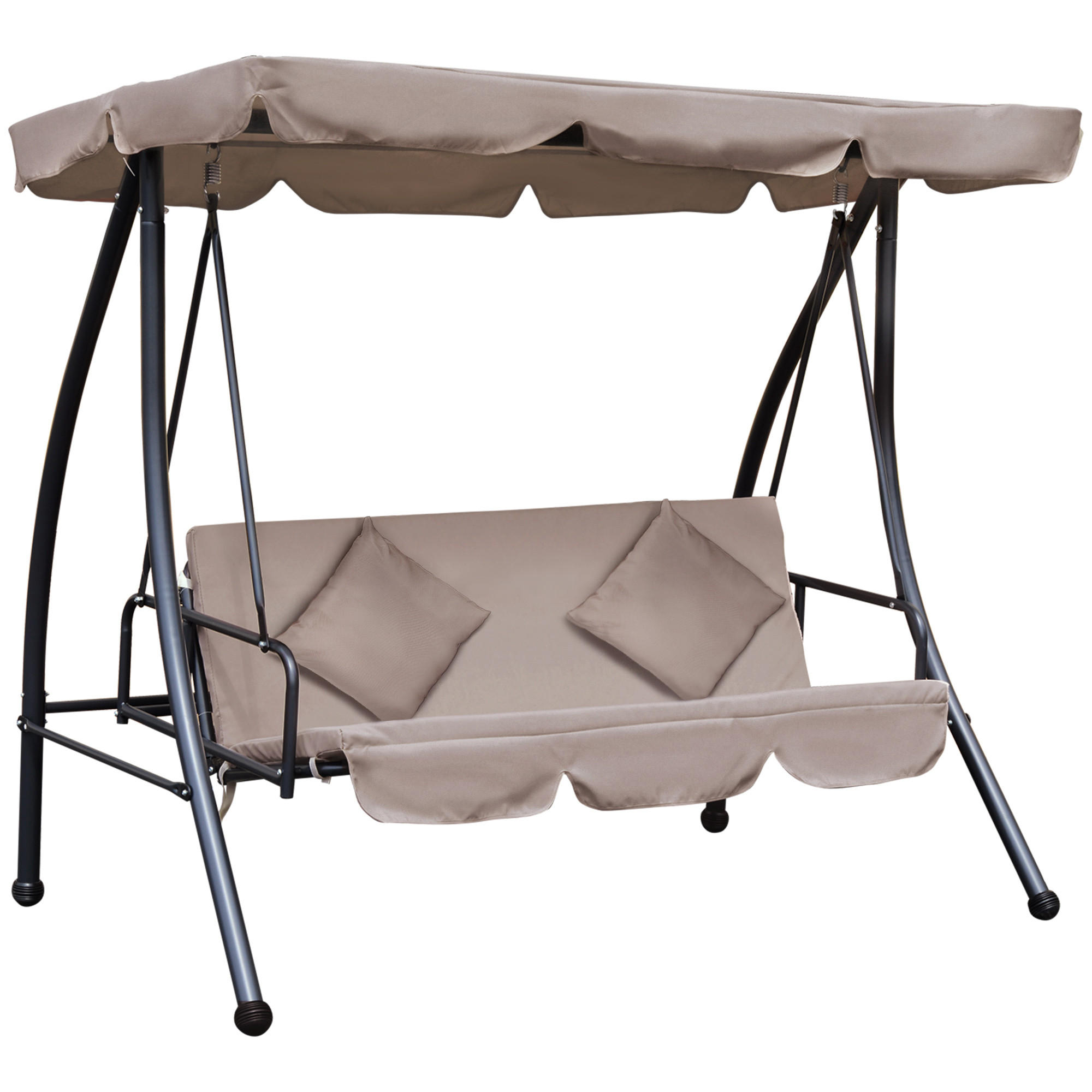 HOLLYWOODSCHAUKEL 3-Sitzer mit Liegefunktion - Beige, Metall (125/170/200cm) - Outsunny