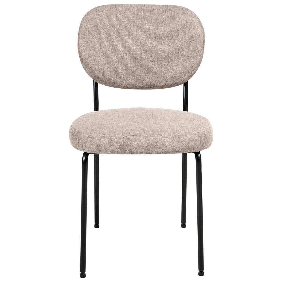 ESSZIMMERSTUHL 2er-Set Stoff Hellbraun Loleta - Hellbraun, Textil (47/84/57cm) - Beliani