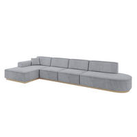 ECKSOFA Ottomane Links IREA-L3 - 412x165x80 cm Grau - Titanfarben, Holzwerkstoff/Textil (412/165cm) - ALTDECOR