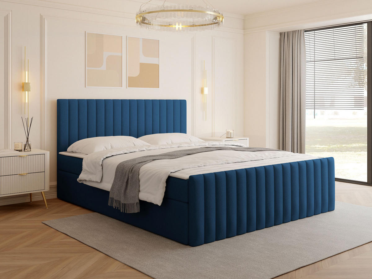 BOXBETT Tirulo Fix - Blau/Schwarz, Holzwerkstoff/Kunststoff (180/200cm) - MIRJAN24