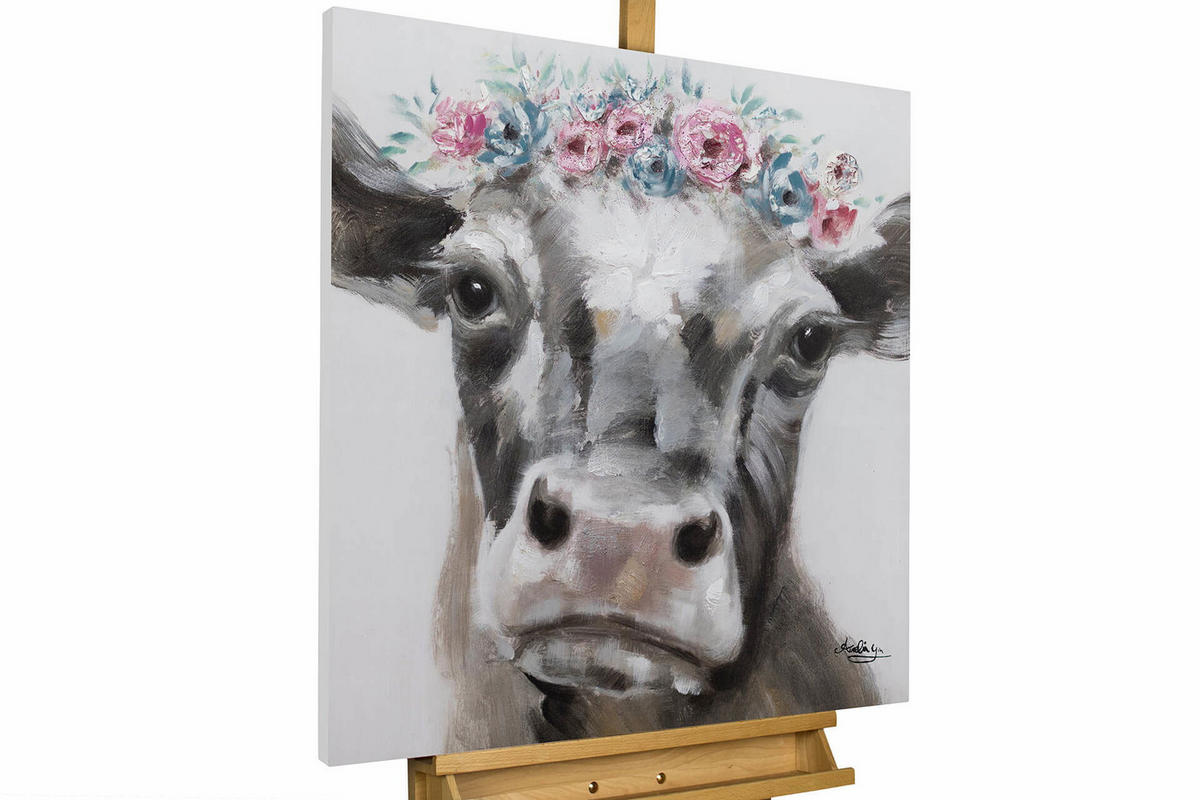 ÖLGEMÄLDE 80/80 cm - Braun, Holz/Textil (1.4/80cm) - KUNSTLOFT