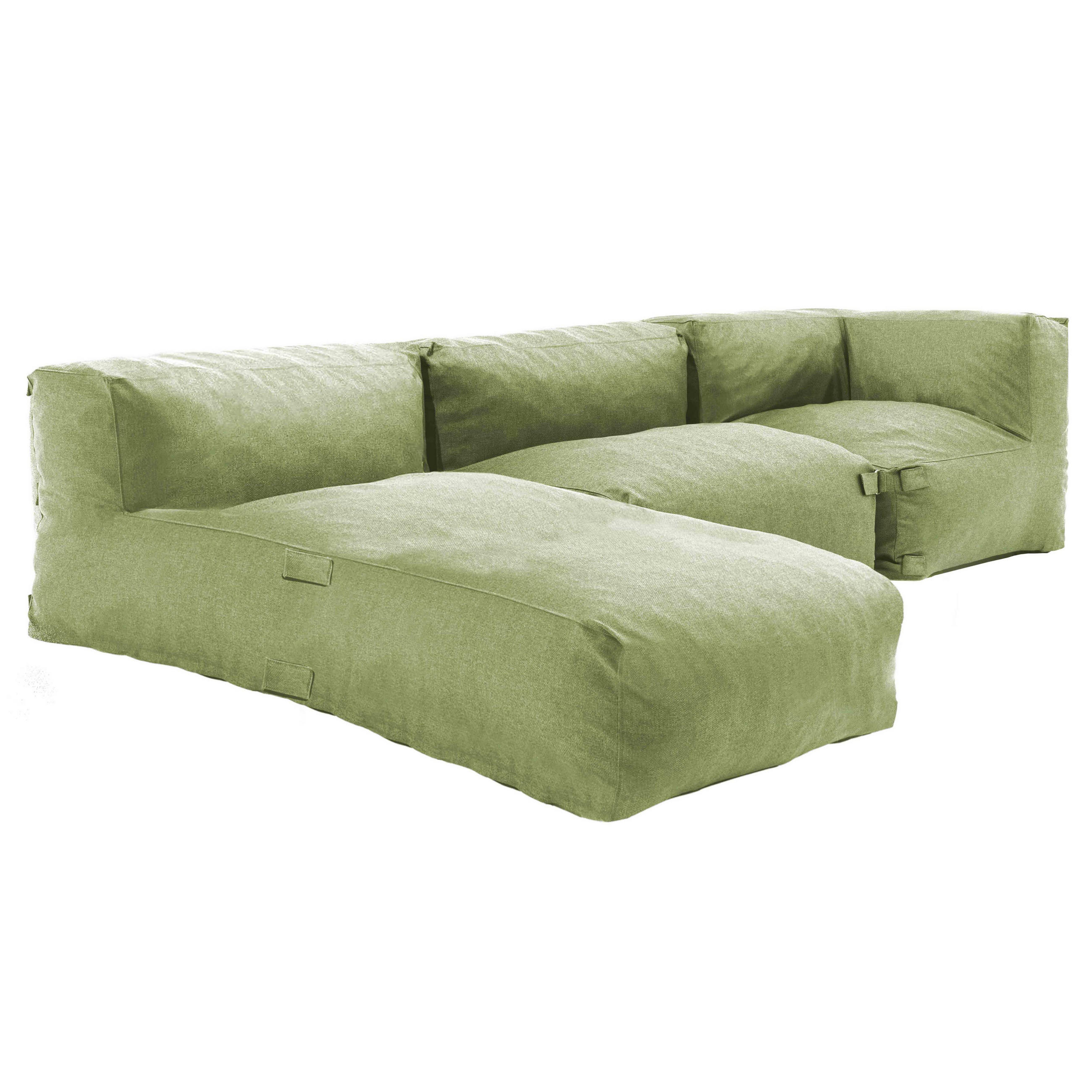 GARTENSOFA 3-tlg., Kaktusgrünen - Grün, Textil (85/65/160cm) - Oviala