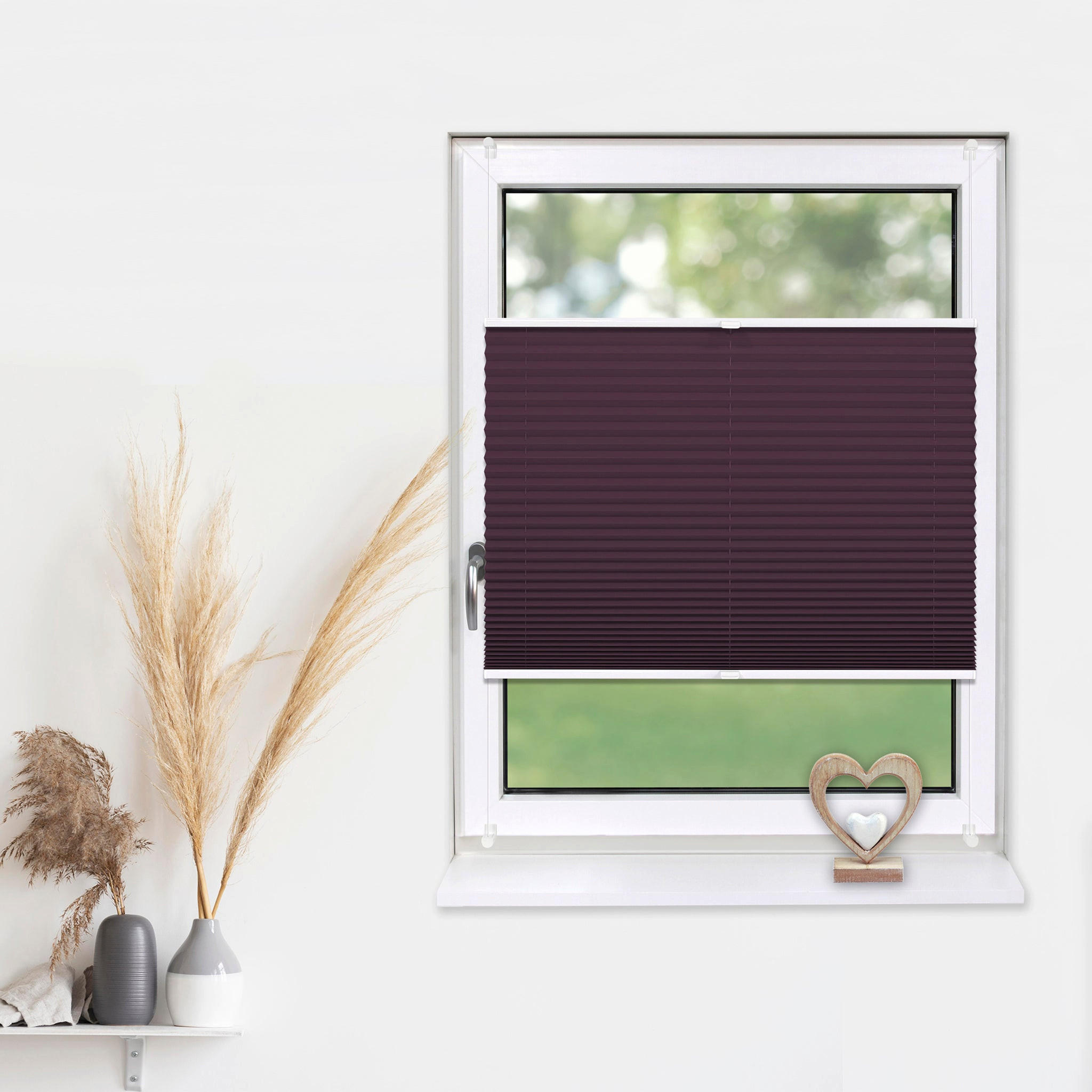 PLISSEE Basic ohne Bohren - Violett, Textil (80/150cm) - Deco-Raum