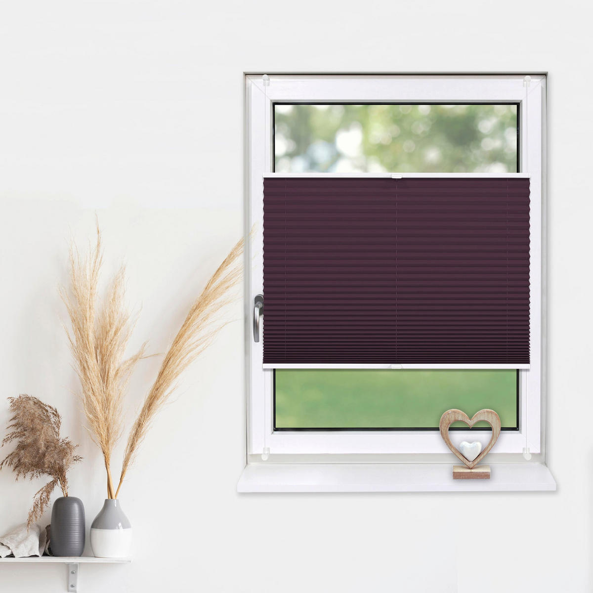PLISSEE Basic ohne Bohren - Violett, Textil (100/150cm) - Deco-Raum