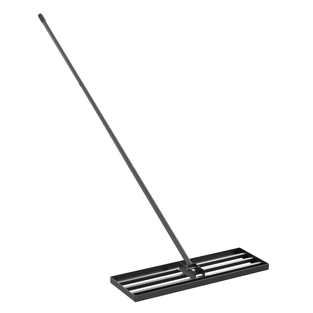 RASENRECHEN aus Kohlenstoffstahl in Schwarz zerlegbar dreiteiliger Stiel platzsparend langlebig 76 x 25 x 213 cm - Schwarz, Metall (76/213cm) - Livingandhome
