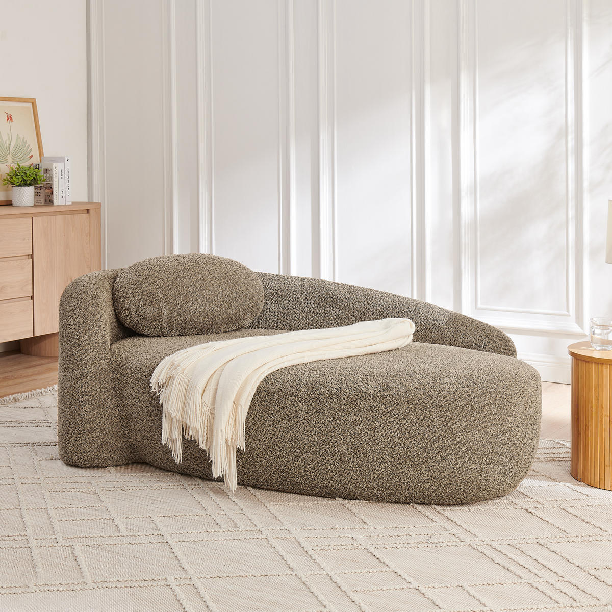 ECKSOFA 170/96/62 cm Braun Teddy mit Kissen - Braun, Textil (170/96cm) - Oxeza
