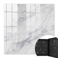 SCHLÜSSELBOX Schwarz 30x30 cm- Türöffnung nach rechts - Marmor-Eleganz - Weiß, Metall (30/30/5cm) - TULUP