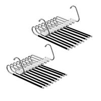 2XVEČNAMENSKI hlačni obešalnik - večbarvno, kovina/umetna masa (24/33/9cm) - Relaxdays