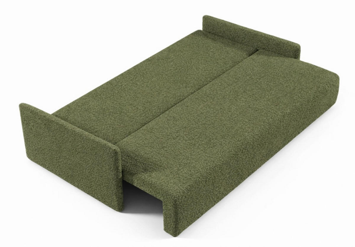 SOFA Grün SISI Mit Schlaffunktion Boucle - Grün, Textil (207/90/87cm) - Sepro Meble