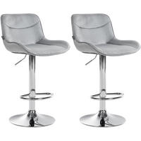 BARHOCKER 2er Set Vulcano Samt chrom grau - Chromfarben/Grau, Textil/Metall (49/106/51cm) - TPFLiving