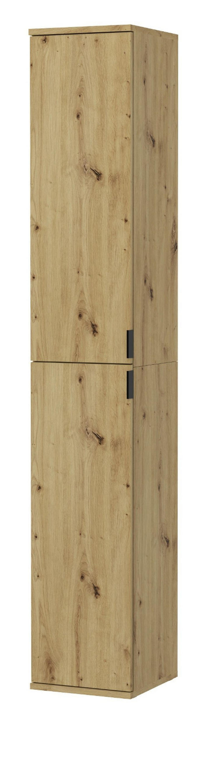 SCHUHSCHRANK Eiche 30 cm, Flurschrank mit flexibler Inneneinteilung - Schwarz/Eiche Artisan, Holzwerkstoff/Kunststoff (30/193/34cm) - Inn.Furn