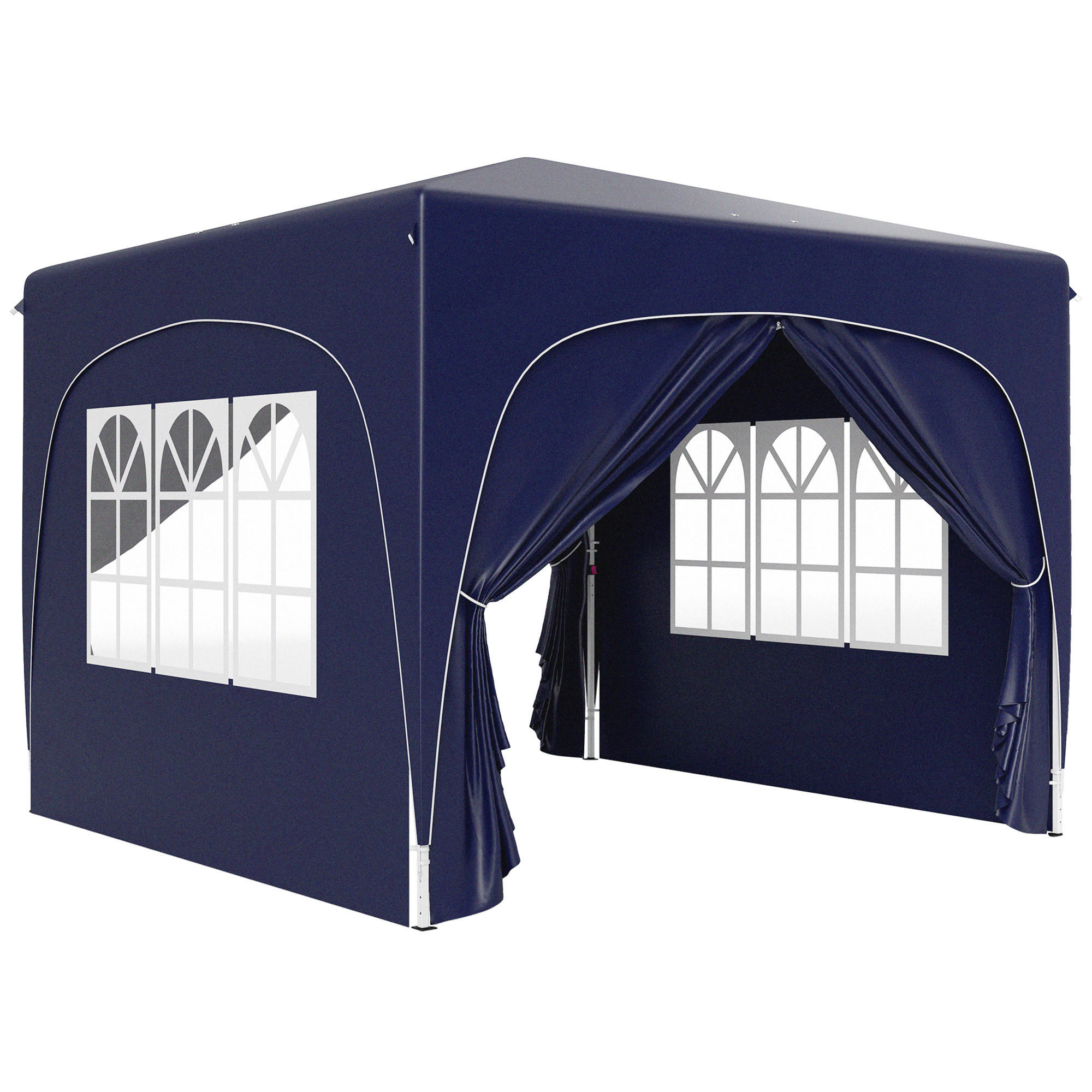 PAVILLON 3x3m - Blau, Metall (300/273/300cm) - Outsunny