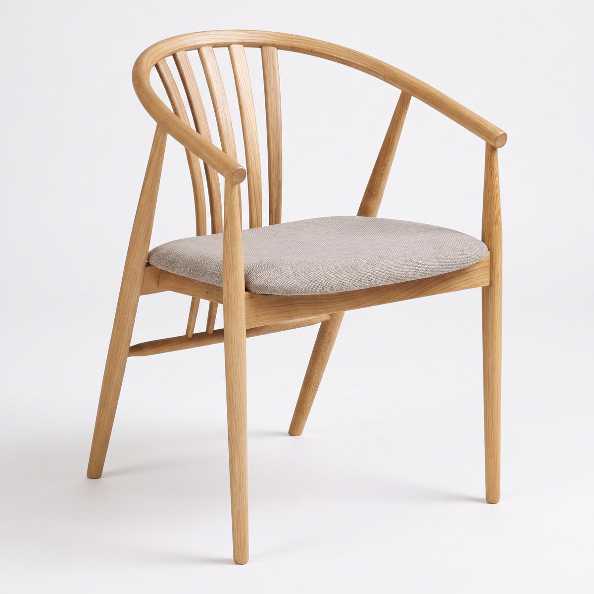 MATSTOL Asti 54 x 57 x 78 cm – ek/sandgrå - Ekfärgad/Grå, Trä/Textil (54/78/57cm) - ebuy24