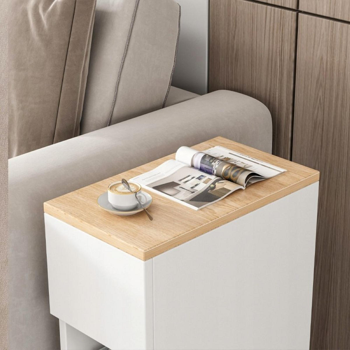 NACHTTISCH, weiß 20/33/60 cm - Weiß, Holzwerkstoff (20/60/33cm)