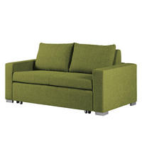 SCHLAFSOFA - Silberfarben/Grün, Textil (153/90/90cm) - home24