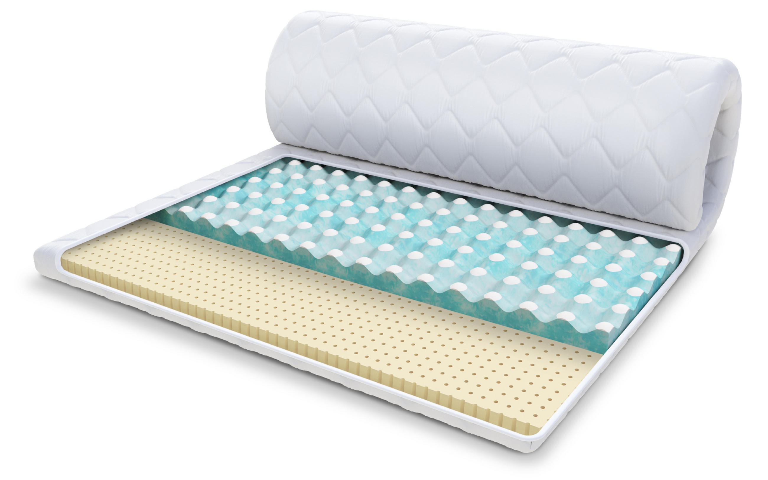 TOPPER Malta Latex 8 - Weiß, Textil (90/200cm) - FDM