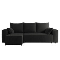 ECKSOFA Tobi mit Bettkasten und Schlaffunktion, L-Form, Cordstoff, Universal - Anthrazit, Holzwerkstoff (246/145cm) - 4ALL HOME