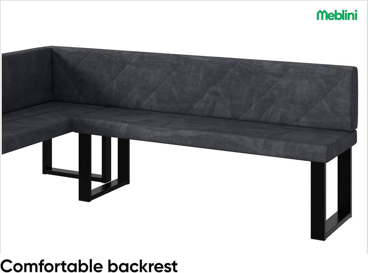 ECKBANK ERIC_U - Dunkelgrau, Textil (142/196cm) - Meblini