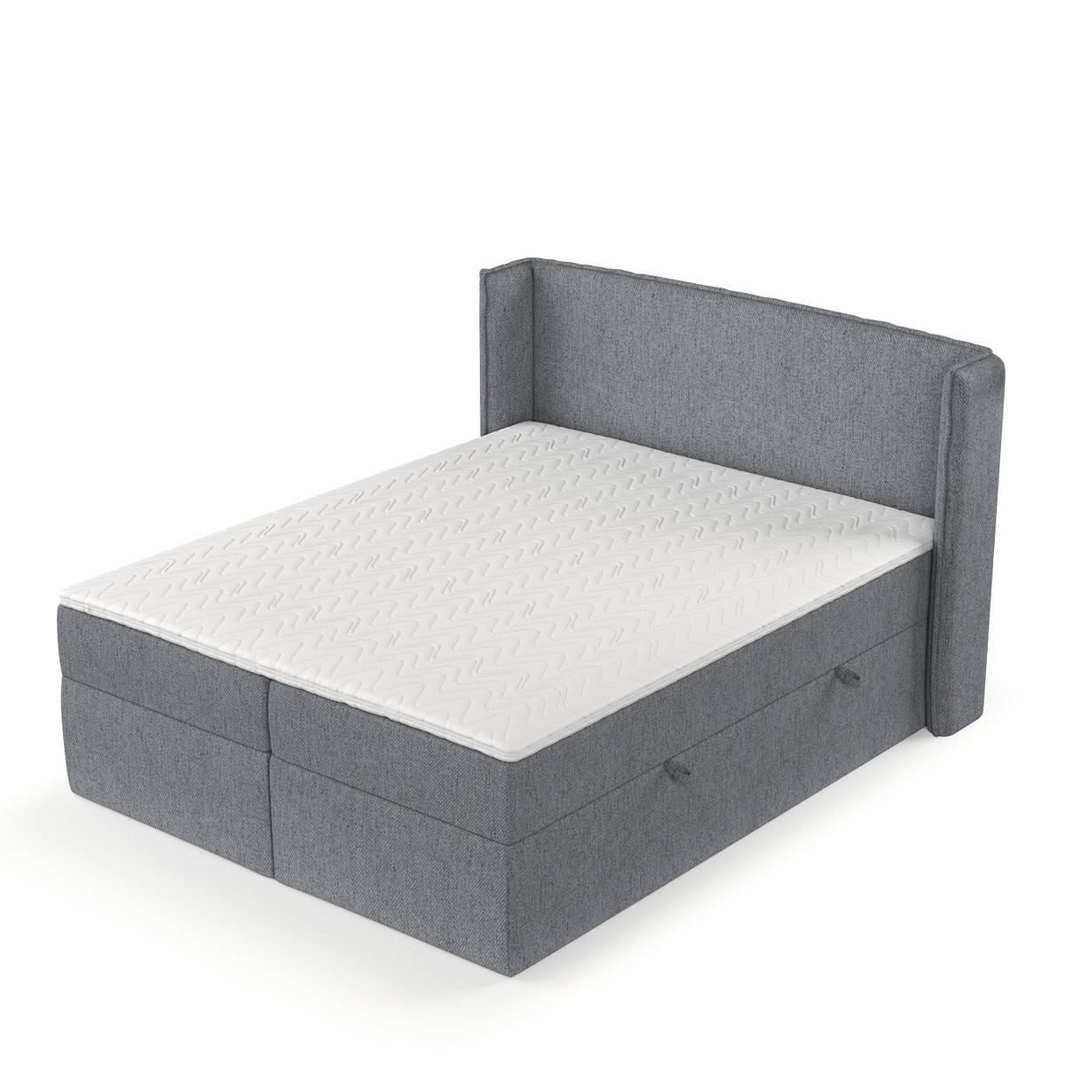 BOXBETT Viva 200/200 cm Grau im Neve Stoff - Schwarz/Grau, Holz/Holzwerkstoff (200/200cm) - AltaBeds