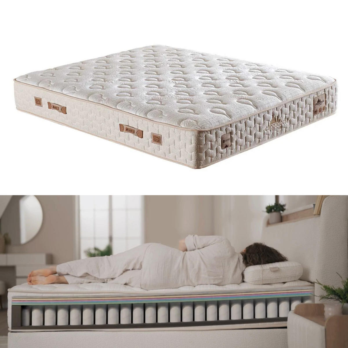 MATRATZE 160x200 Bambi Cappadocia H3 Höhe 30 cm - Weiß, Textil (160/200cm)