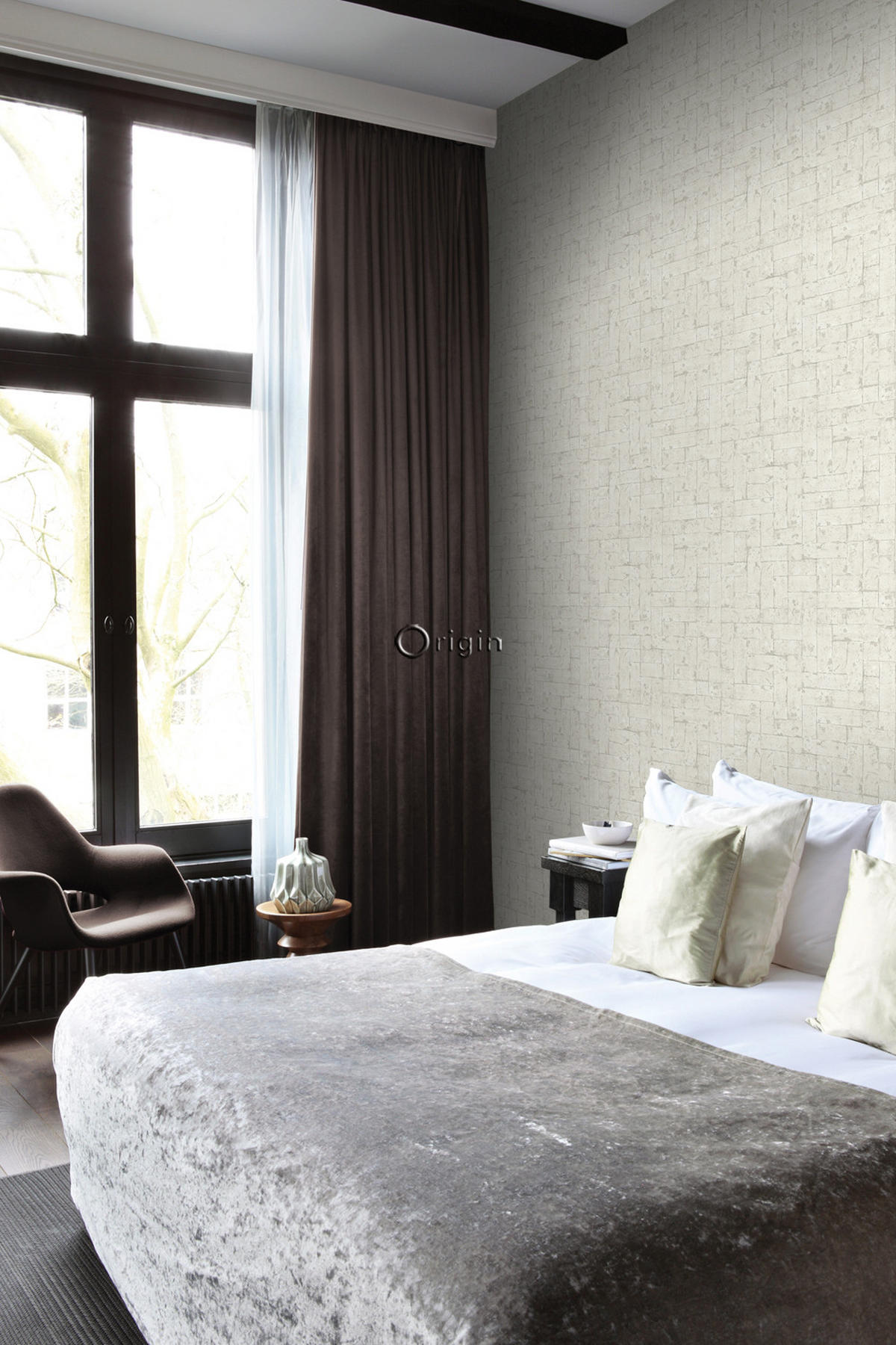 TAPETE Backstein-Optik 53 cm x 10.05 m - Beige, Papier (53/1000cm) - Origin Wallcoverings