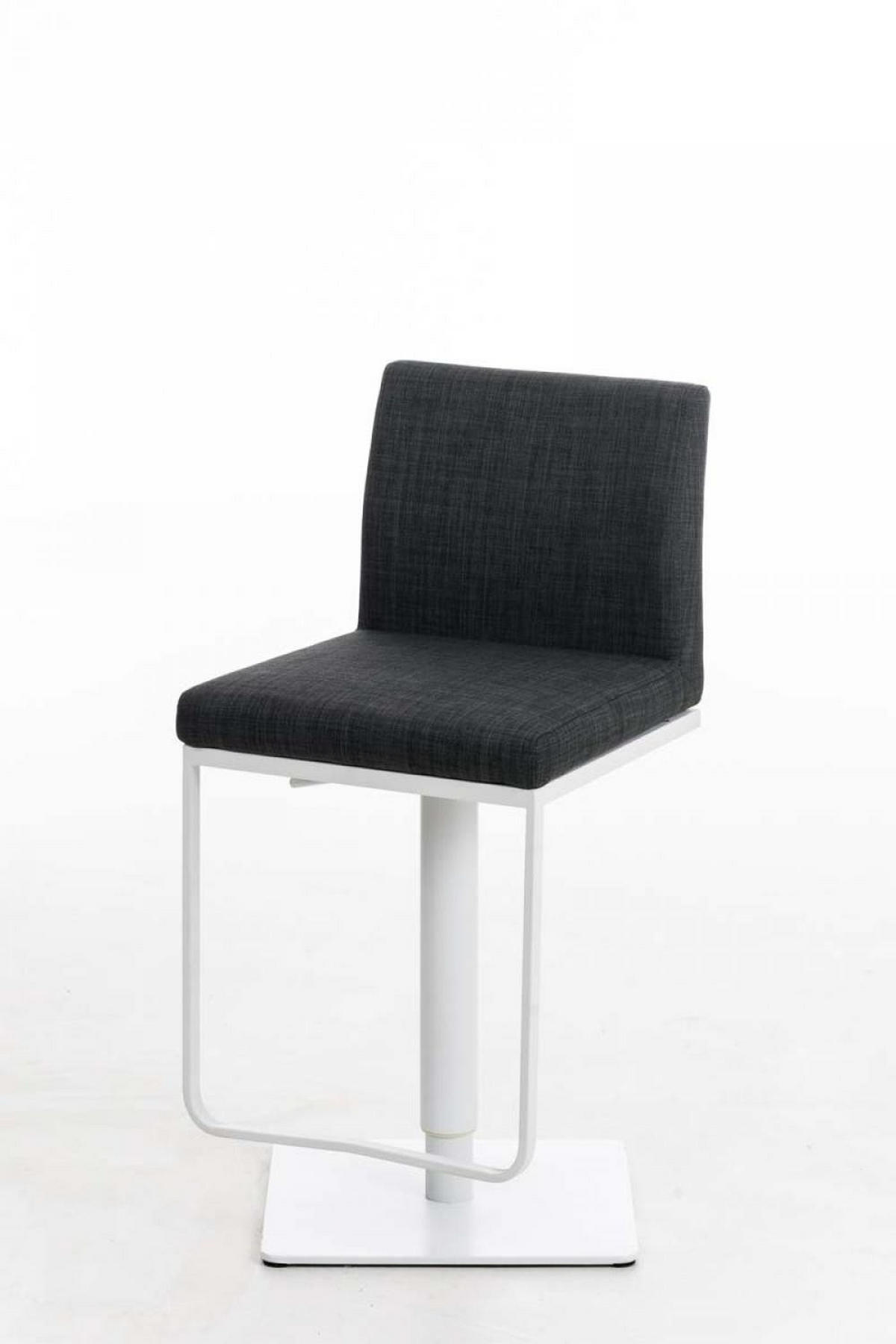 BARHOCKER 2er Set Stoff Dunkelgrau - Dunkelgrau/Weiß, Textil/Metall (42/86/44cm) - CLP