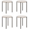 ESSZIMMERHOCKER, Cremeweiß, Polyester, Metall - Weiß, Kunststoff (41.5/46/41.5cm) - HOMCOM