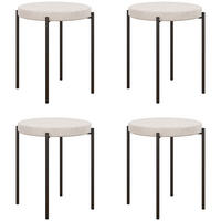 ESSZIMMERHOCKER, Cremeweiß, Polyester, Metall - Weiß, Kunststoff (41.5/46/41.5cm) - HOMCOM