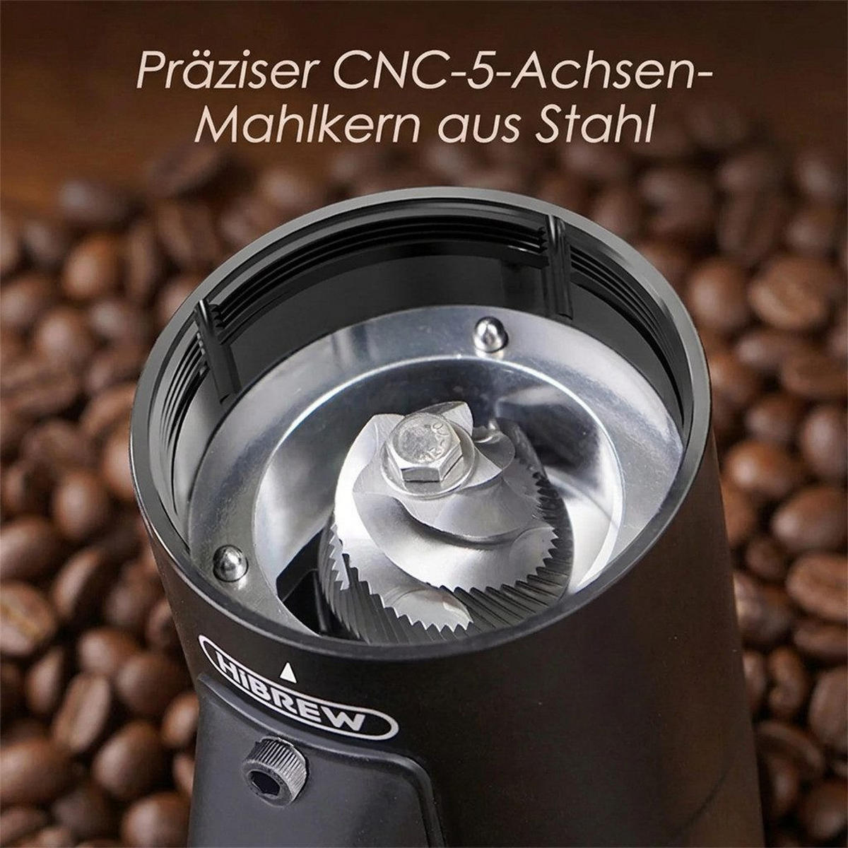 KAFFEEMÜHLE Elektrische Kaffeemühle neigbar 36 Mahlgrade Anti-Statik - Schwarz, Metall (103/310/187cm) - BEXEVUE