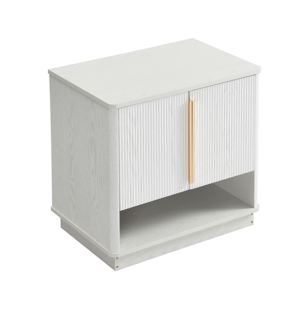 SCHUHSCHRANK 60/40/61 cm in Weiß mit 2 Türen und offenem Fach - Weiß, Holzwerkstoff (60/61/40cm) - Flora Grace