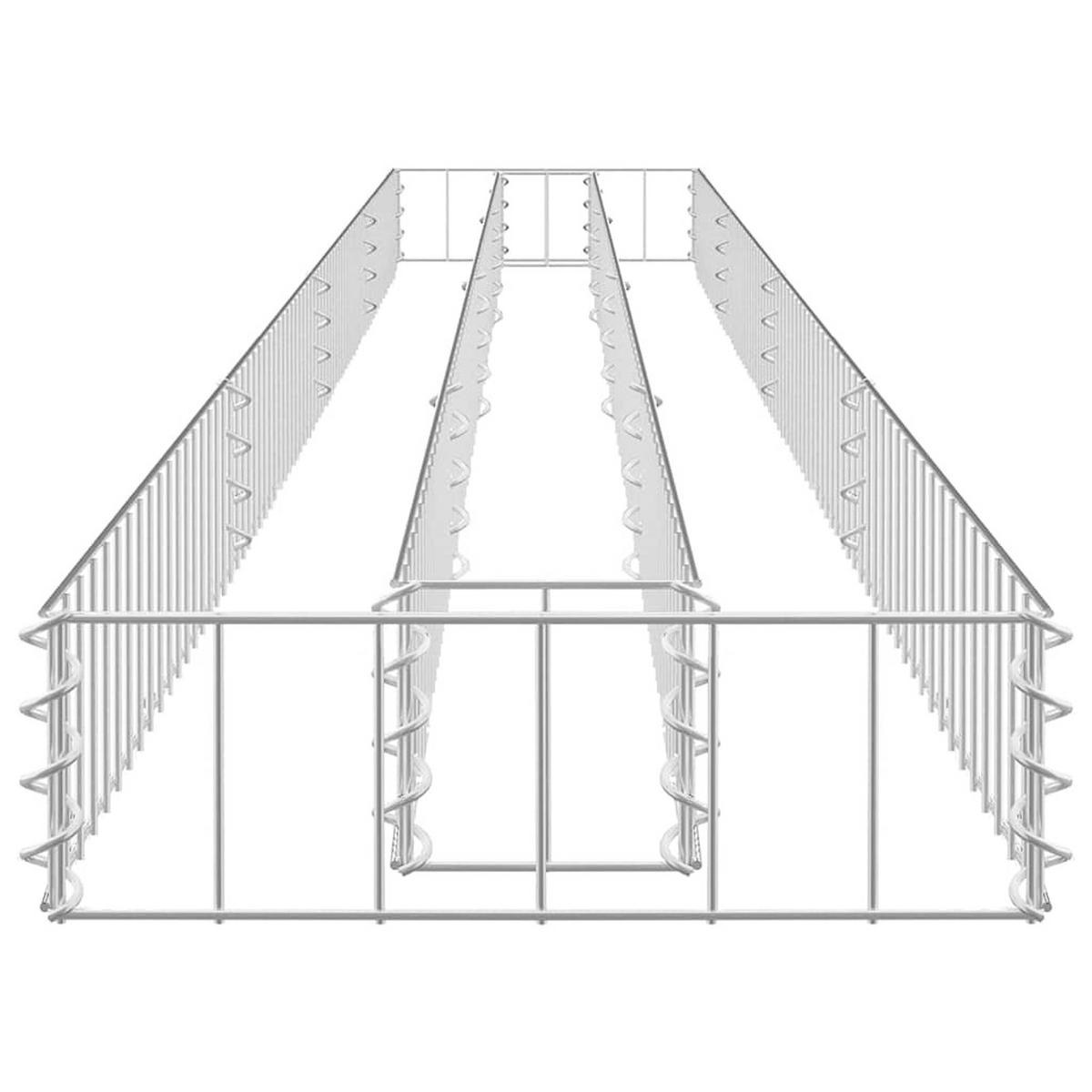 GABIONEN Hochbeet ROON aus Stahl | 360x30x10cm | Steinkorb Gabionengitter - Silberfarben, Metall (360/10/30cm) - DELUKE