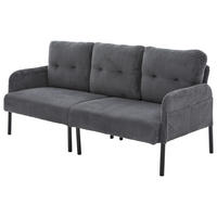 3-SITZER-SOFA DE-33596 mit Seitentaschen Grau - Grau, Metall (171/80/72cm) - ComfortXL