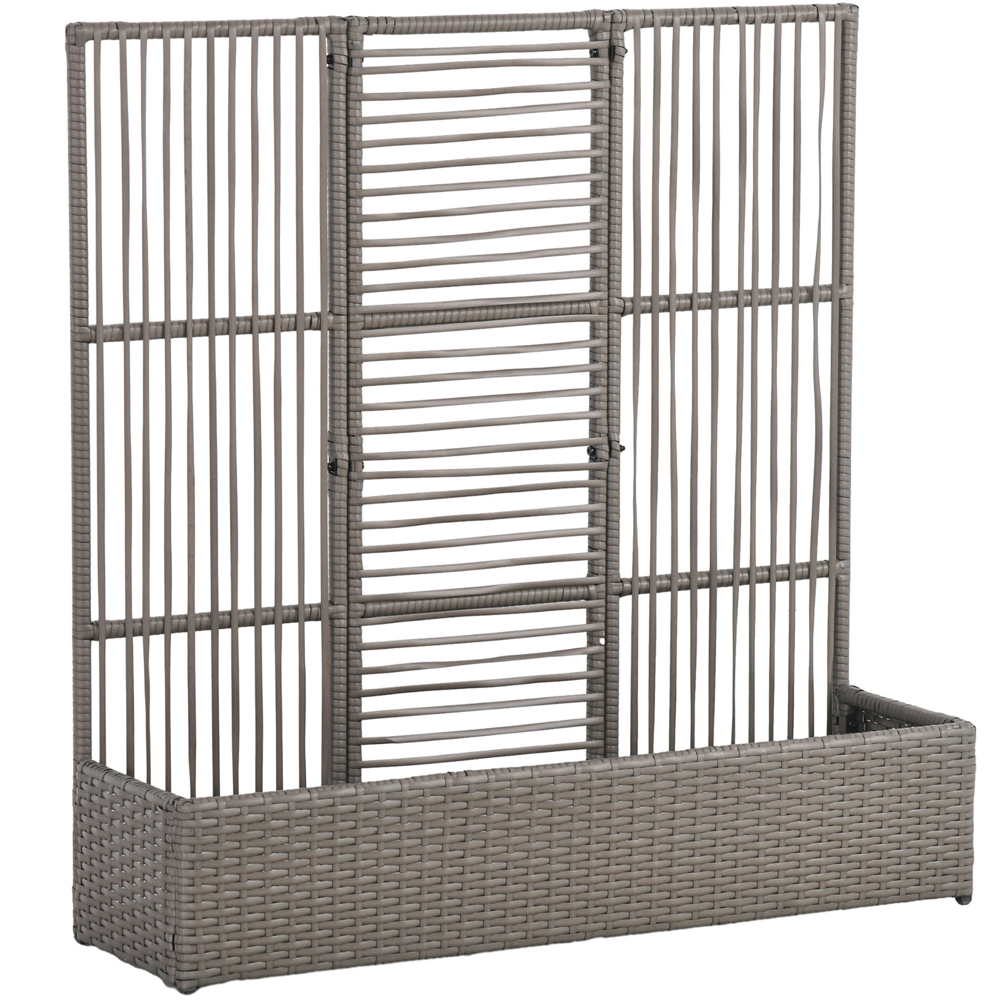 HOCHBEET PE-Rattan Stahl Grau - Grau, Kunststoff (29/103/103cm) - Outsunny