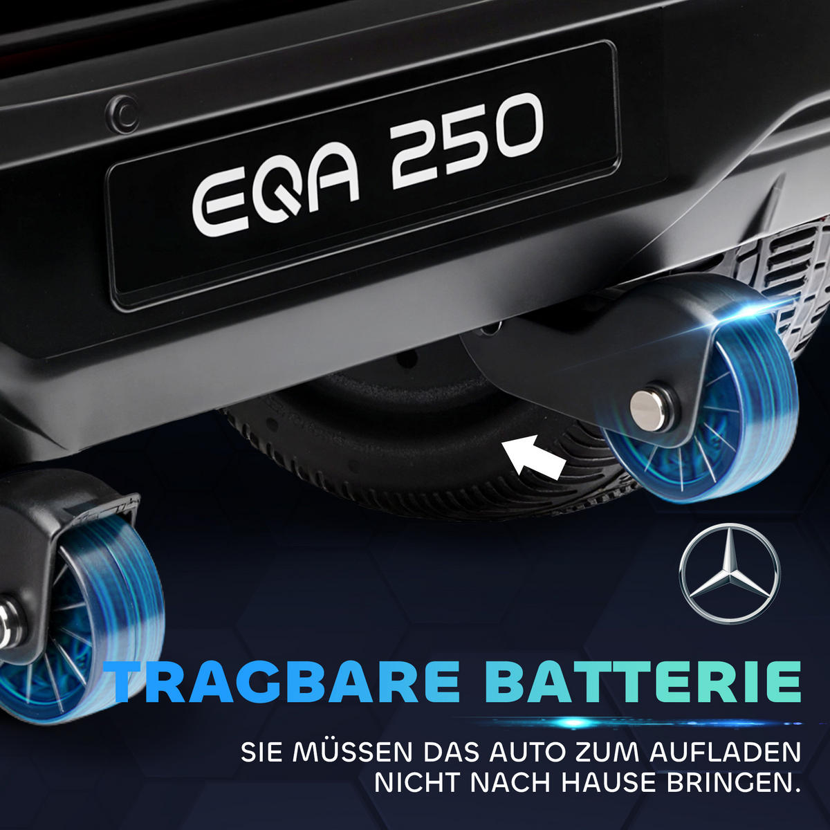 KINDER Elektrofahrzeuge Elektroauto mit Fernbedienung, Kinderauto mit MP3-Player - Schwarz, Metall (111.5/69/52.5cm) - HOMCOM