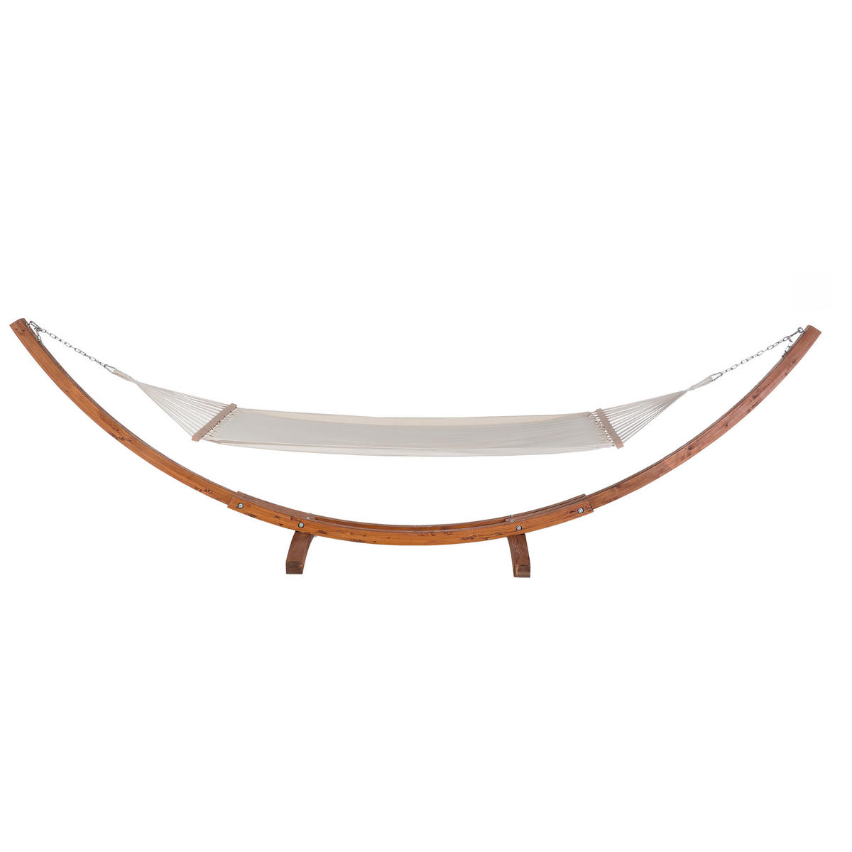 HÄNGEMATTE Weiß Treviso - Dunkelbraun/Weiß, Holz (415/122/124cm) - Beliani