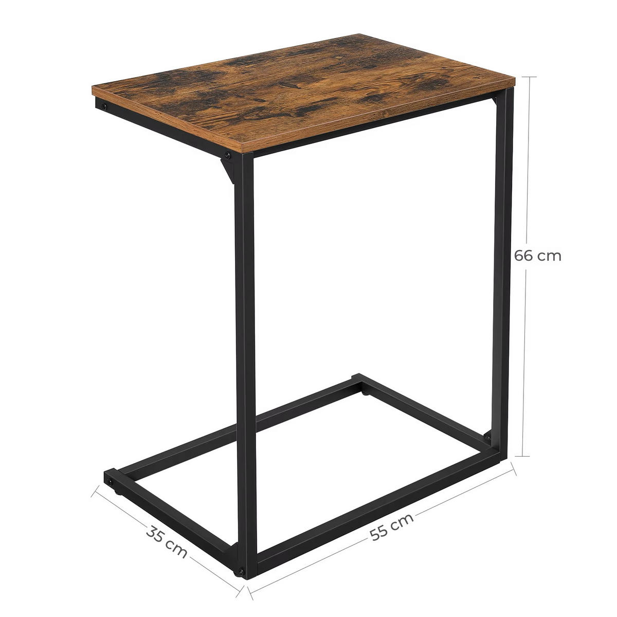 BEISTELLTISCH 55x66x35 kleiner Sofatisch Kaffeetisch - Braun, Metall (55/35/66cm) - Kaket