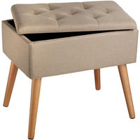 SITZBANK Ranya,51 x 37,5 x 45,5 cm,Sand - Sandfarben, Holz (37.5/45.5/51cm) - tectake