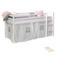 HOCHBETT 90/200 cm mit Lattenrost Sterne - Weiß, Holz - Homestyle4u