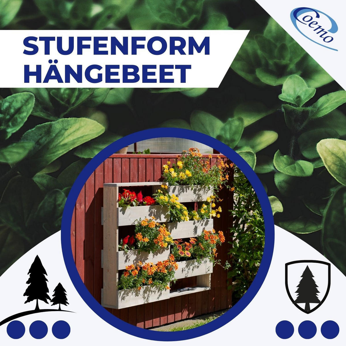 VERTIKALBEET RIGA Kräuterbeet Holz 6 Pflanzkästen - Grau, Holz (18/93/110cm) - Coemo