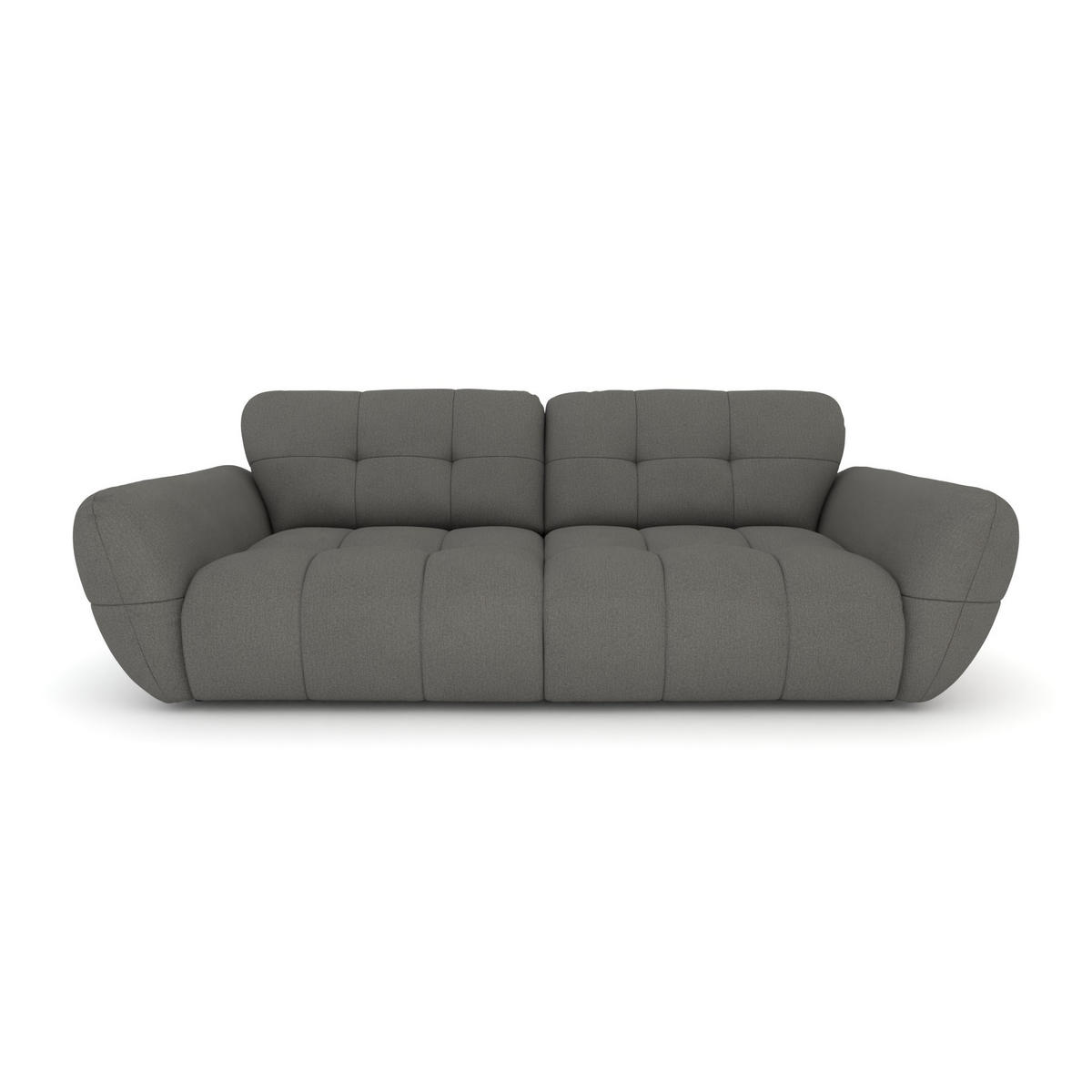 BIGSOFA Vannes Chenille Grau 272/134/68 cm - Dunkelgrau, Kunststoff/Textil (272/68/134cm) - foamnova