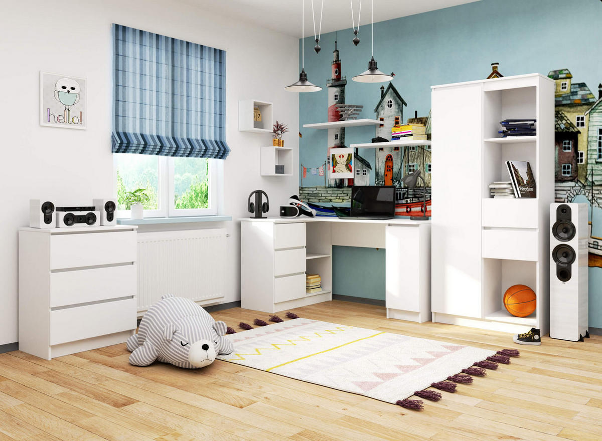 SCHREIBTISCH Weiß 77/155/85 - Weiß, Holzwerkstoff (85/155/77cm) - RAUMHIRSCH FURNITURE