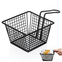 POMMES-FRITES-KORB 22 x 13 x 8 cm Schwarz - Schwarz, Metall (13/9/22cm) - Excellent Houseware