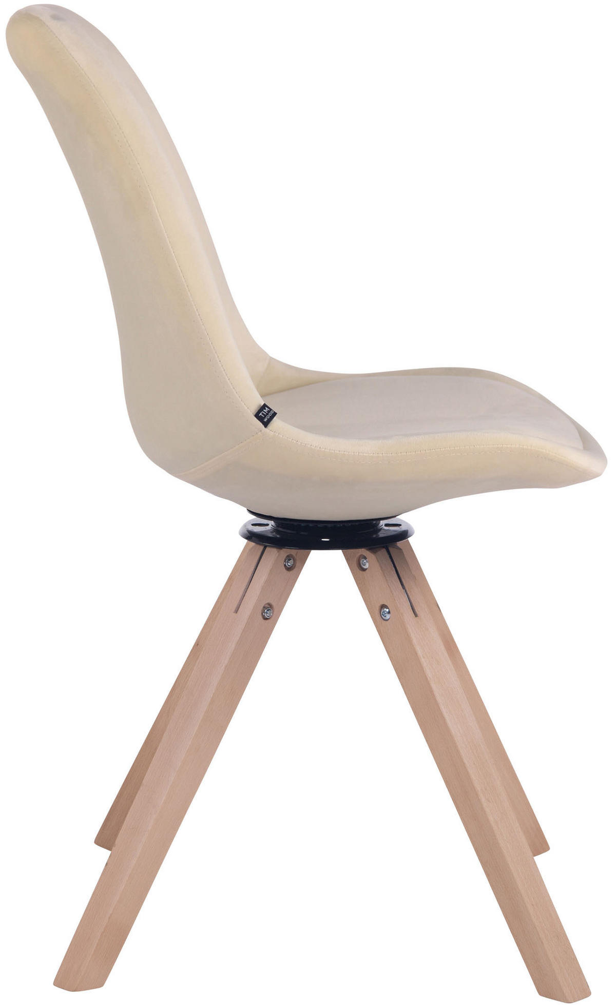 ESSZIMMERSTUHL Troll Samt, Gestell Buchenholz Square Natura Creme - Naturfarben, Holz/Buchenholz (48/84/56cm) - TPFLiving