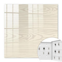 SCHLÜSSELBOX Weiß 30x30 cm – Türöffnung nach rechts - Holzmuster - Beige, Metall (30/30/5cm) - TULUP