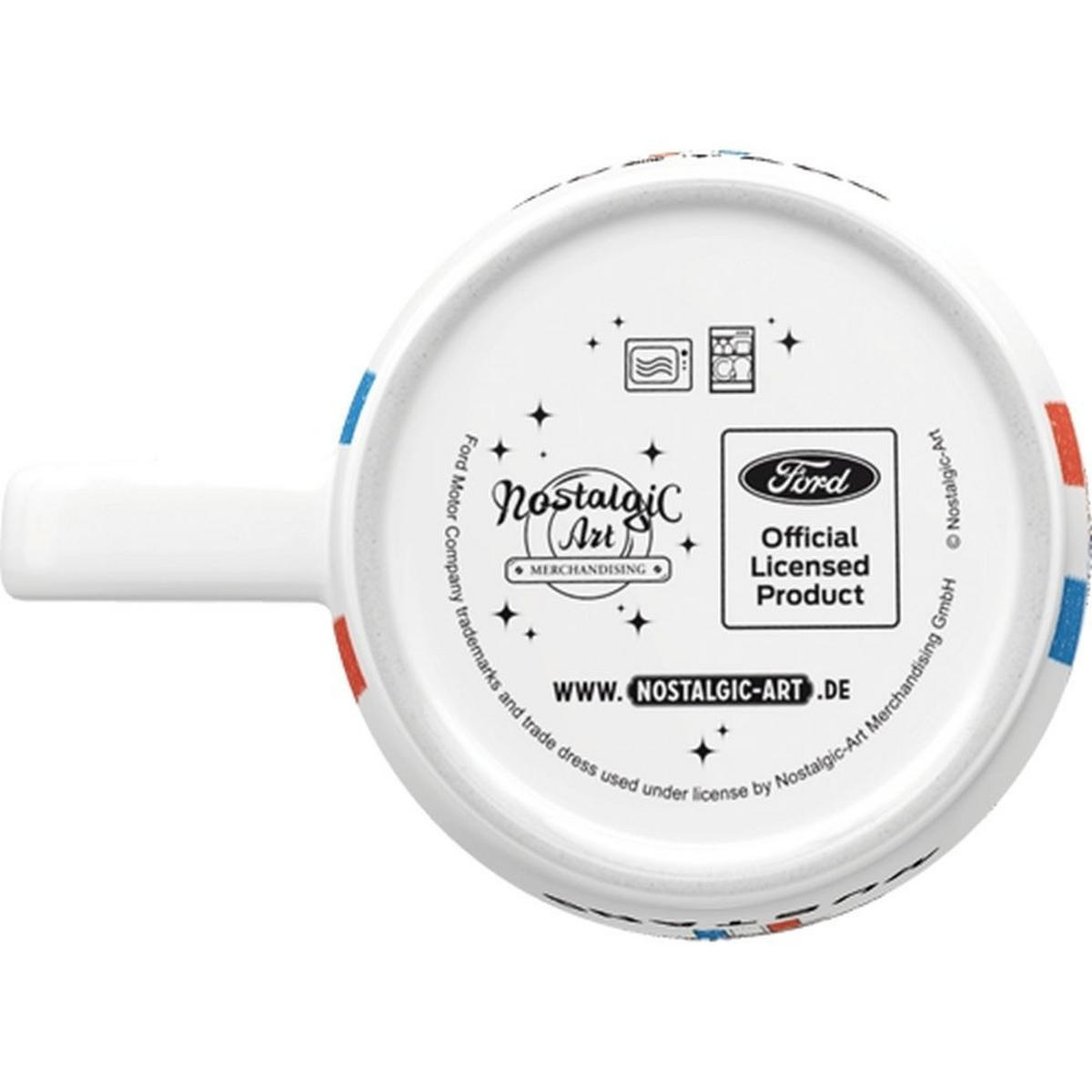 KAFFEETASSE 330 ml Ford Mustang Horse & Stripes Logo - Multicolor, Keramik (0.33L) - Nostalgic-Art