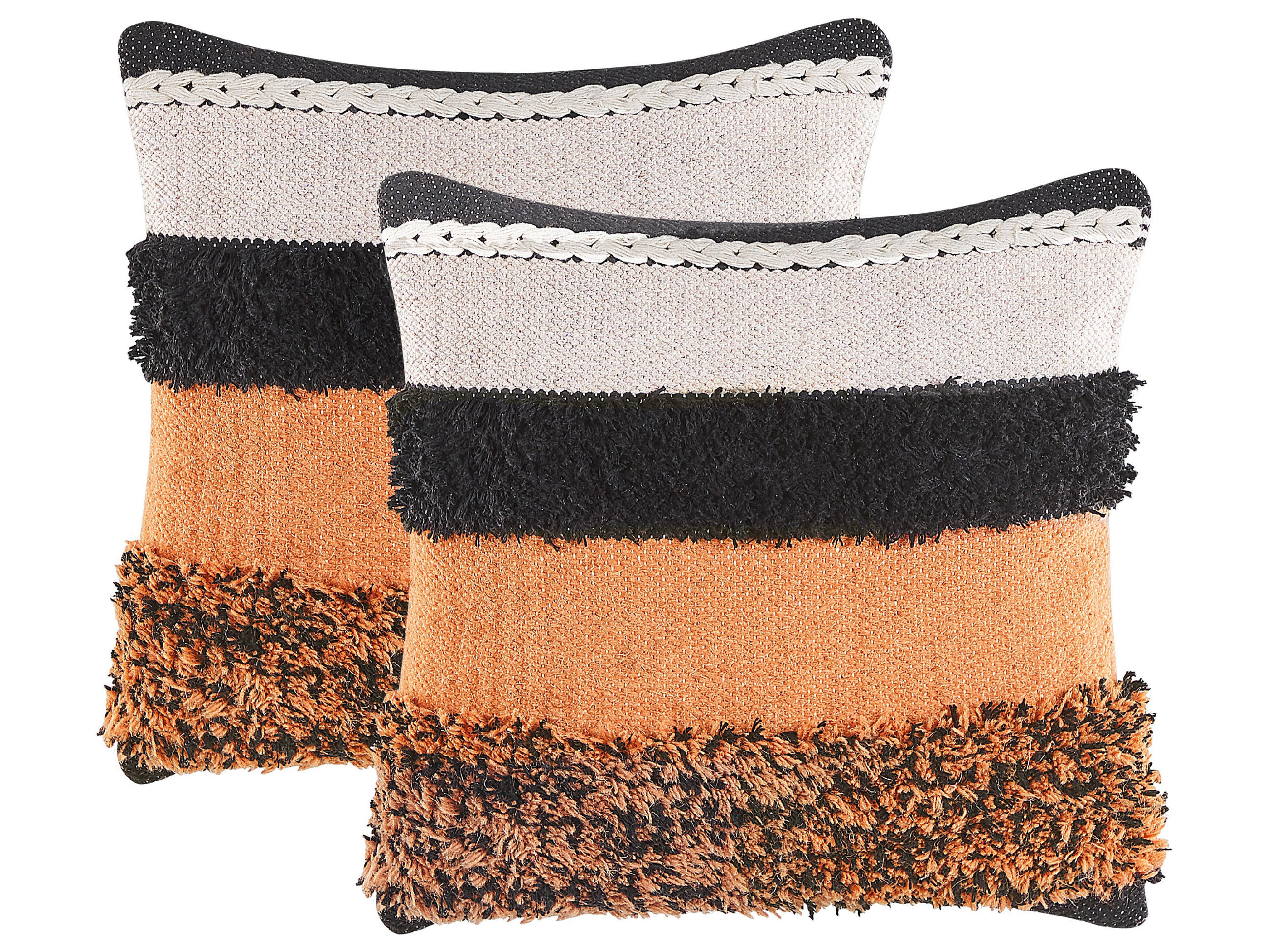DEKOKISSEN 2er-Set Bunt 45/45 cm Mihalgazi - Multicolor, Naturmaterialien/Textil (45/45cm) - Beliani