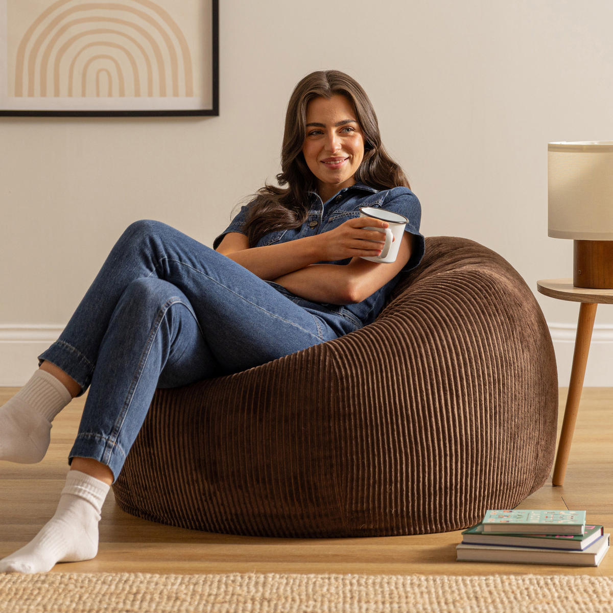 SITZSACK Klassisch Kingston, Cord - Braun, Textil (85/50/85cm) - icon