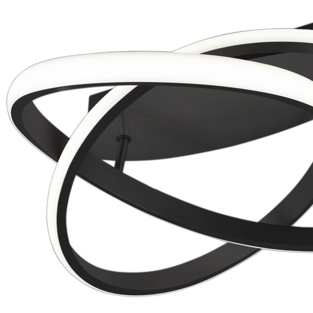 LED DECKENLEUCHTE Metall Schwarz Ring Design - Schwarz, Metall (45/45/18cm) - Trio Leuchten