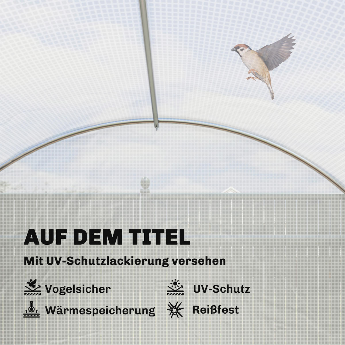 FOLIENGEWÄCHSHAUS PE Stahl Weiß - Weiß, Kunststoff (300/200/396cm) - Outsunny