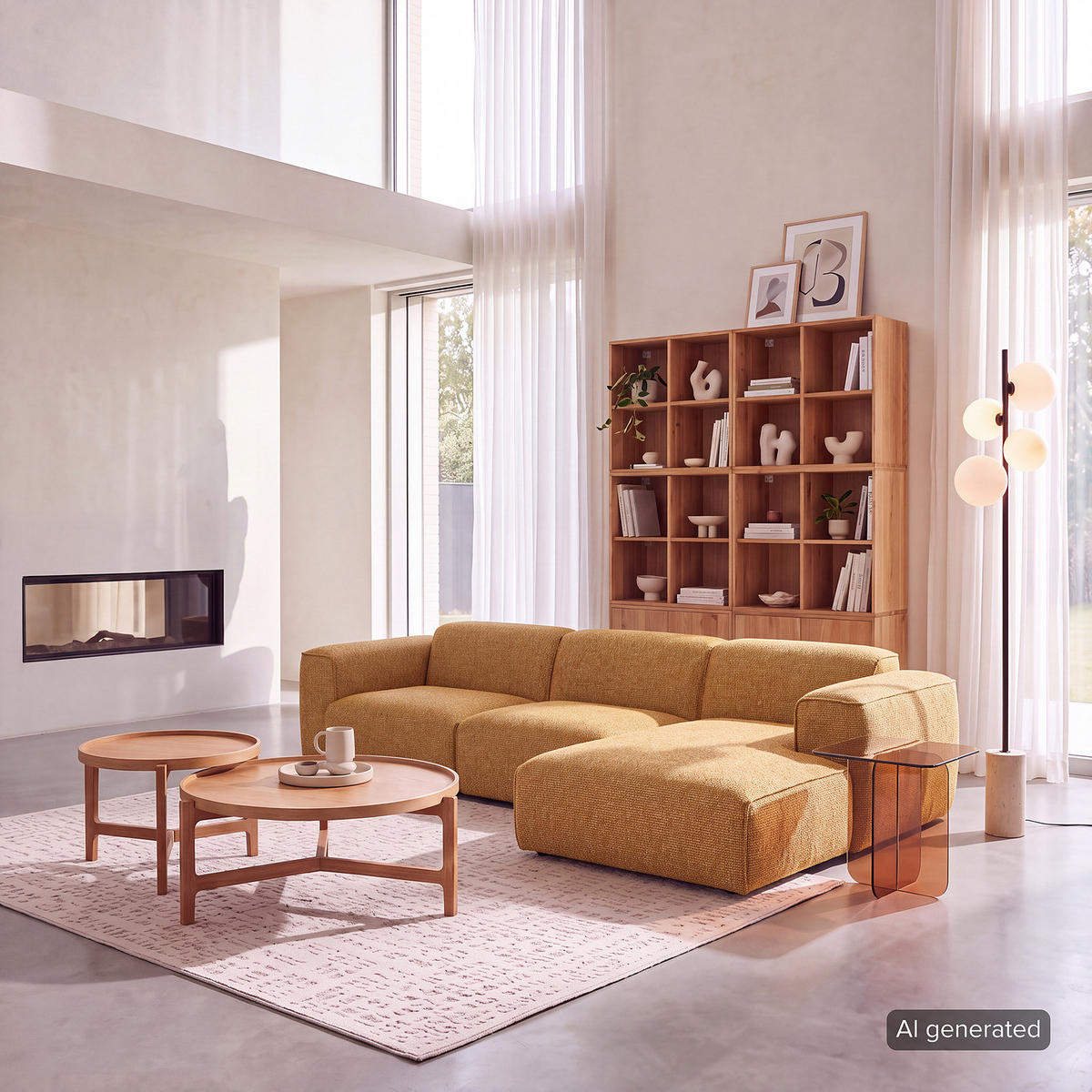 3-SITZER ECKSOFA mit Longchair - Schwarz/Honig, Kunststoff/Textil (284/173cm) - home24